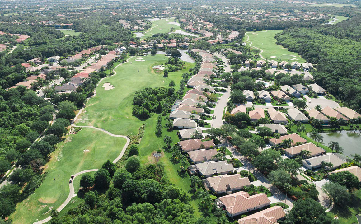 Aerial view of Lakewood Ranch golf course community- Michael Saunders & Company