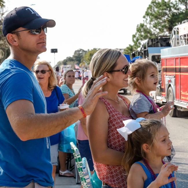 Enjoying the parade in Southwest Florida