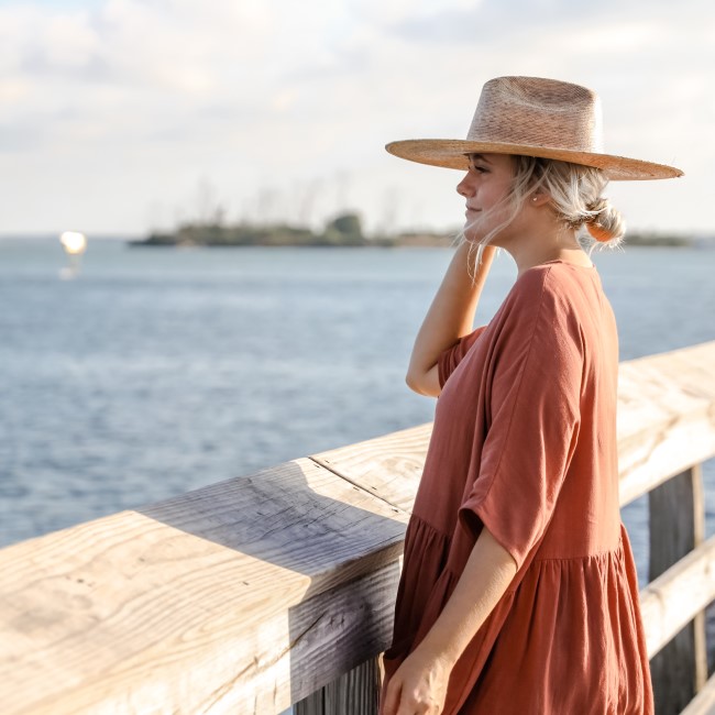 Woman on pier in Southwest Florida